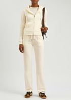 Juicy Couture Del Ray Logo Velour Sweatpants Cream