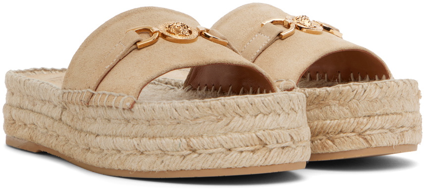 Versace Beige Medusa '95 Espadrille Sandals