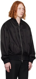 Second/Layer Black Silky Bomber Jacket