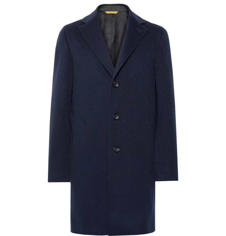Photo: Canali - Wool and Cashmere-Blend Overcoat - Blue