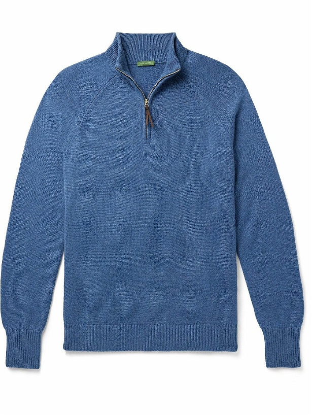 Photo: Sid Mashburn - Cashmere Half-Zip Sweater - Blue