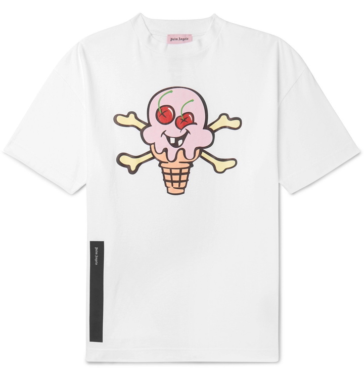 Photo: Palm Angels - ICECREAM Printed Cotton-Jersey T-Shirt - White