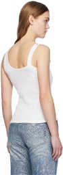 Versace Jeans Couture White Ribbed Tank Top