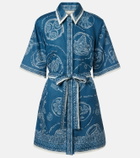 Alémais Lucky belted printed linen shirt dress