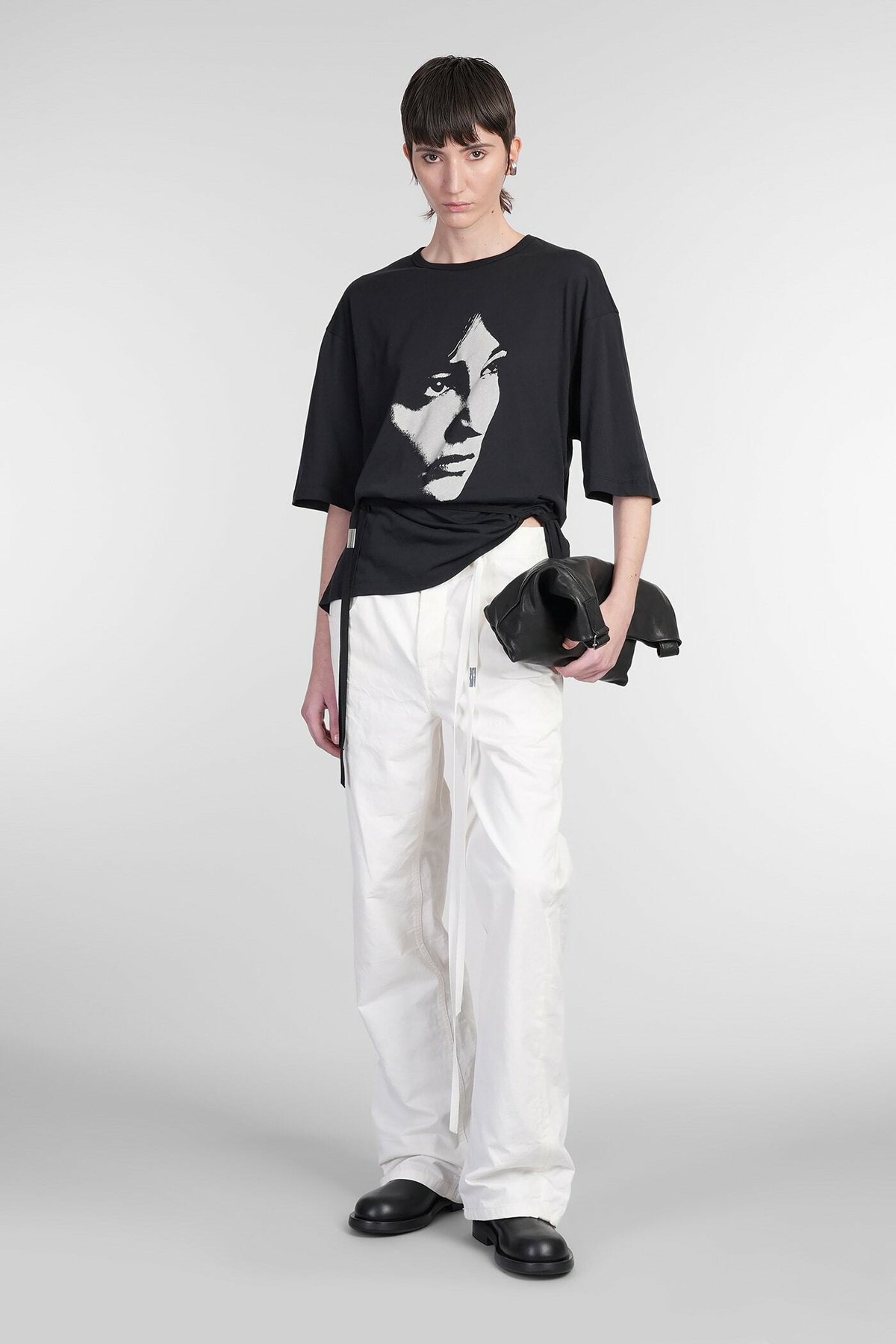 Ann Demeulemeester Aga T-shirt In Black Cotton Ann Demeulemeester