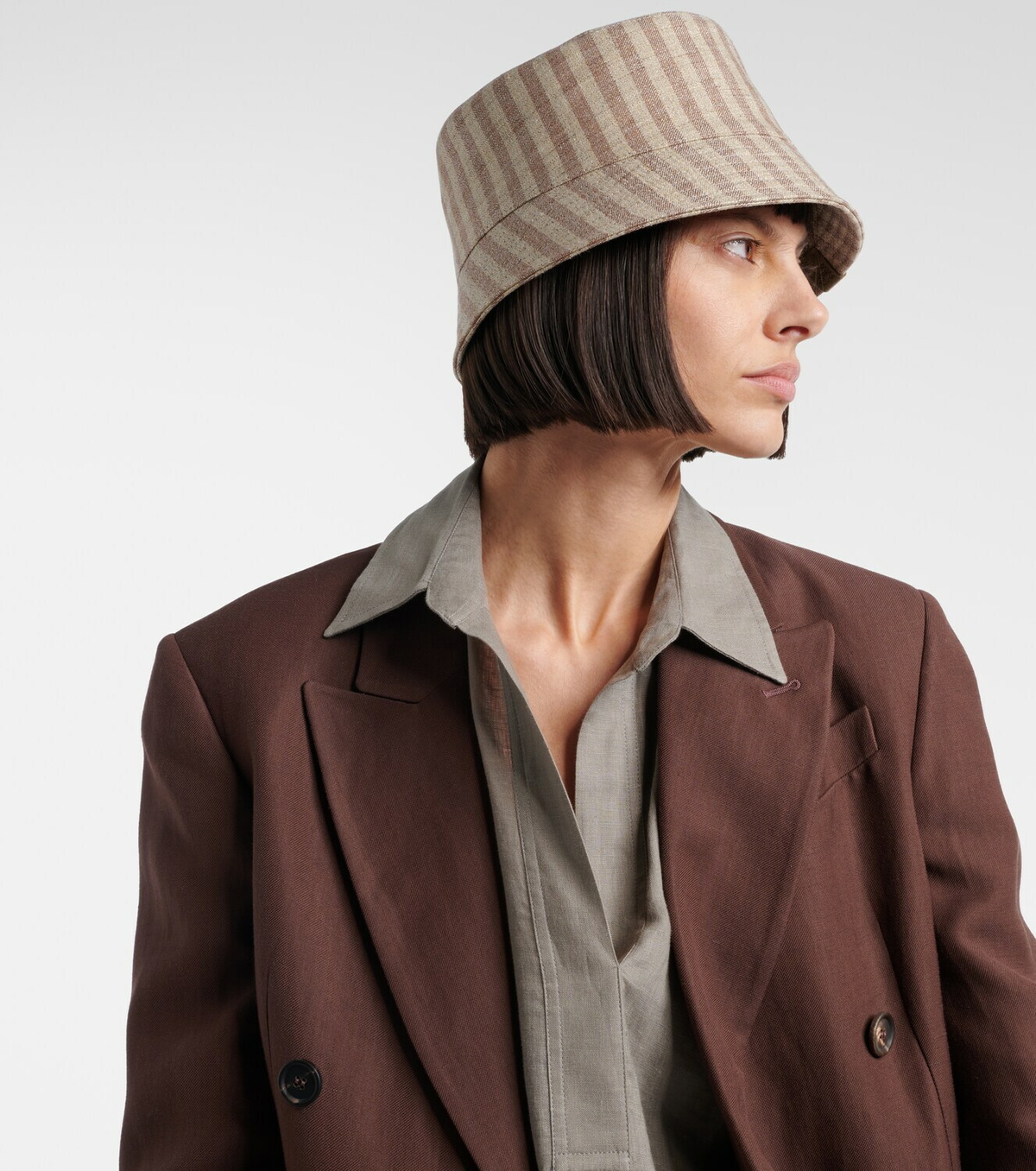 Brunello Cucinelli Striped canvas bucket hat