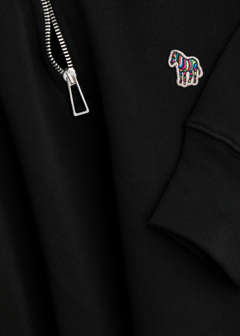 PS Paul Smith Logo-appliquéd Half-zip Cotton Sweatshirt Black