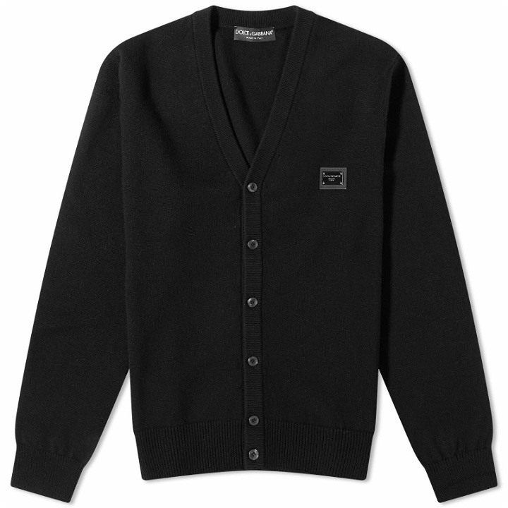 Photo: Dolce & Gabbana Men's Plate Knitted Cardigan in Black