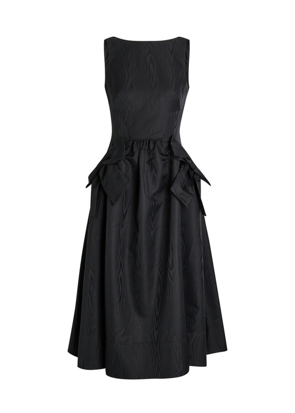 Photo: Rebecca Vallance Narcissa Jacquard Taffeta Midi Dress Black