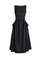 Rebecca Vallance Narcissa Jacquard Taffeta Midi Dress Black