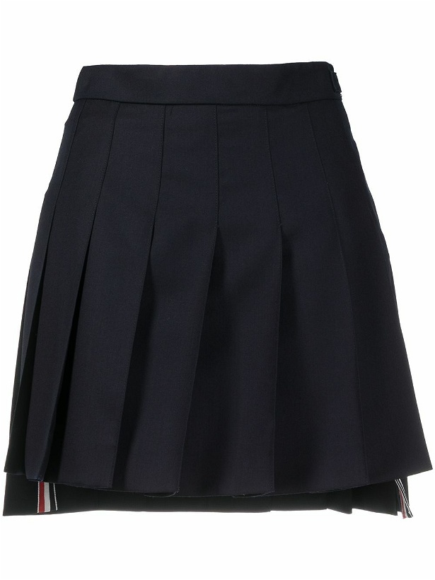 Photo: THOM BROWNE - Rwb Pleatet Wool Skirt