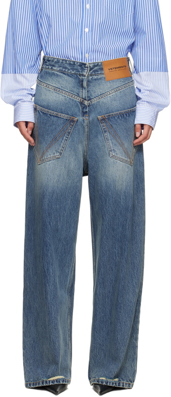 Photo: VETEMENTS Blue Back To Front Jeans