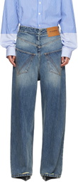 VETEMENTS Blue Back To Front Jeans