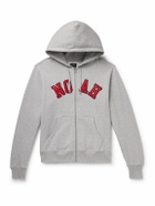 Noah - Logo-Appliquéd Cotton-Jersey Zip-Up Hoodie - Gray