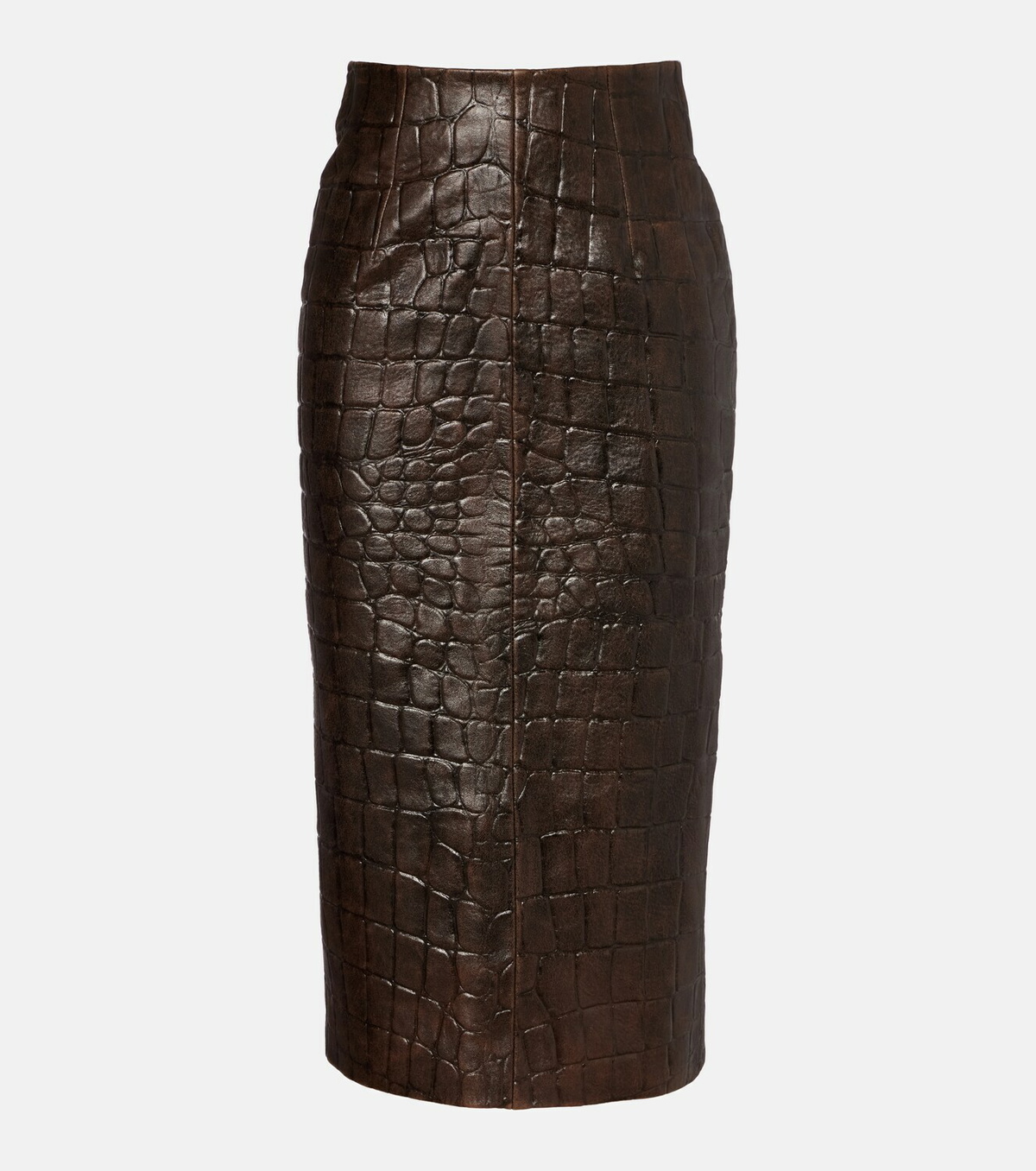 Emilia Wickstead Loretta croc-effect leather pencil skirt