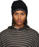 424 Black Elastic Beanie