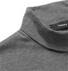 Theory - Plaito Mélange Silk and Cotton-Blend Rollneck T-Shirt - Gray