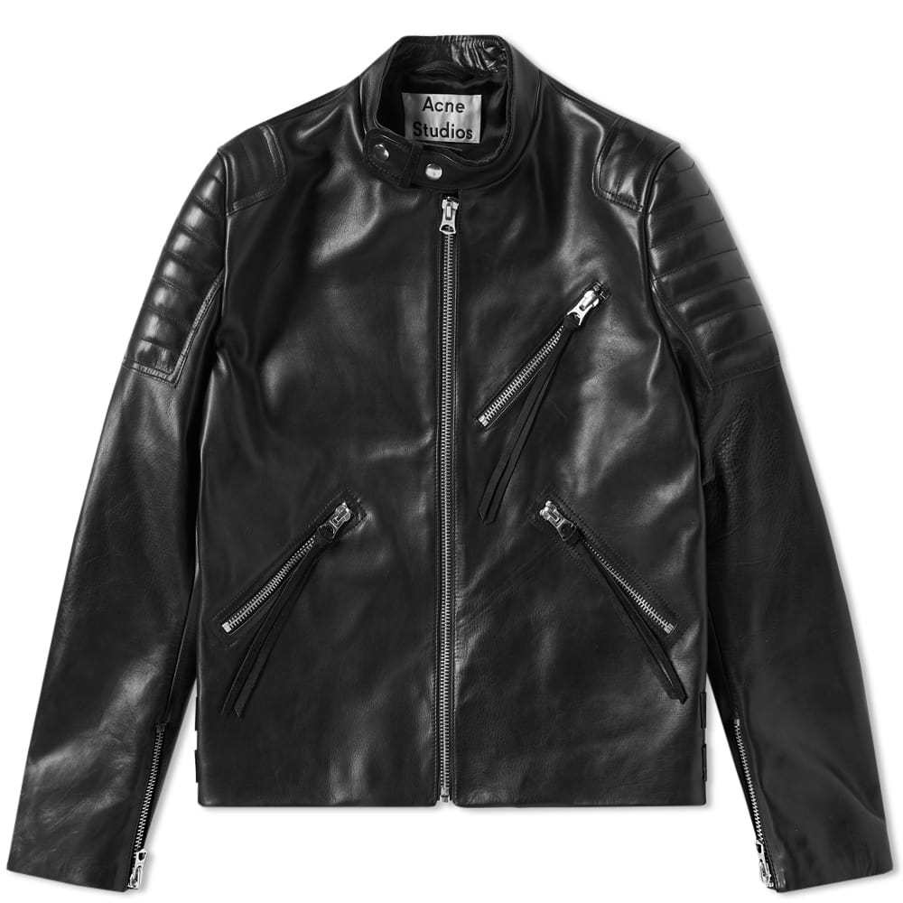 Acne Studios Chevron Leather Jacket Black Acne Studios