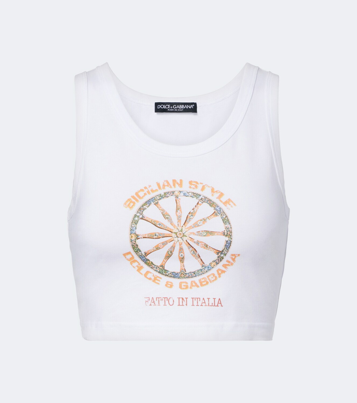 Dolce&Gabbana Caretto cotton-blend crop top