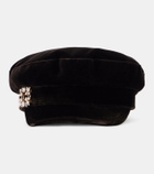 Roger Vivier Velvet newsboy cap