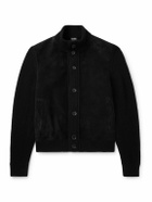 Zegna - Suede-Trimmed Textured-Cashmere Jacket - Black