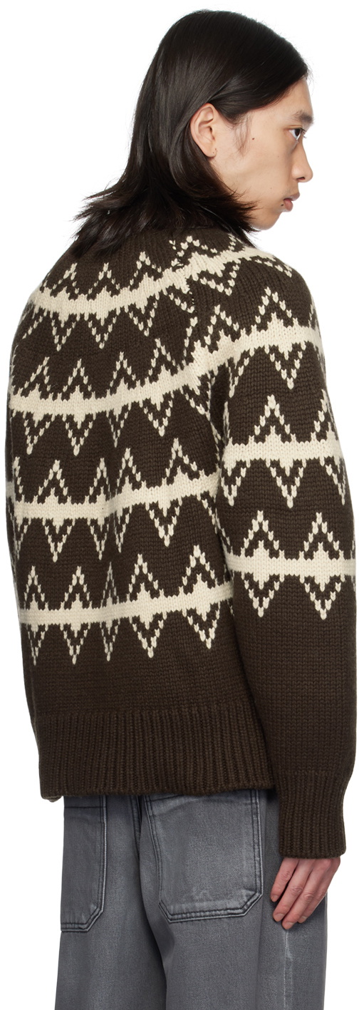 AFTER PRAY Brown Jacquard Sweater