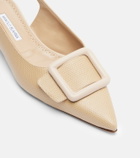 Manolo Blahnik Maylura croc-effect leather slingback flats