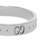 Gucci Men's Icon Thin Band Ring in 18K White Gold