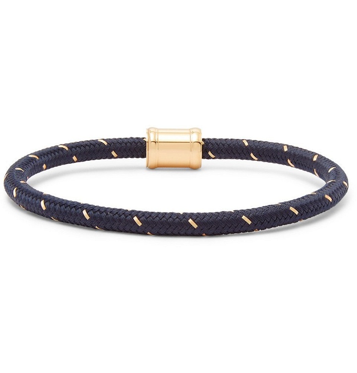 Photo: Miansai - Gold-Tone, Nylon and Steel Rope Bracelet - Navy