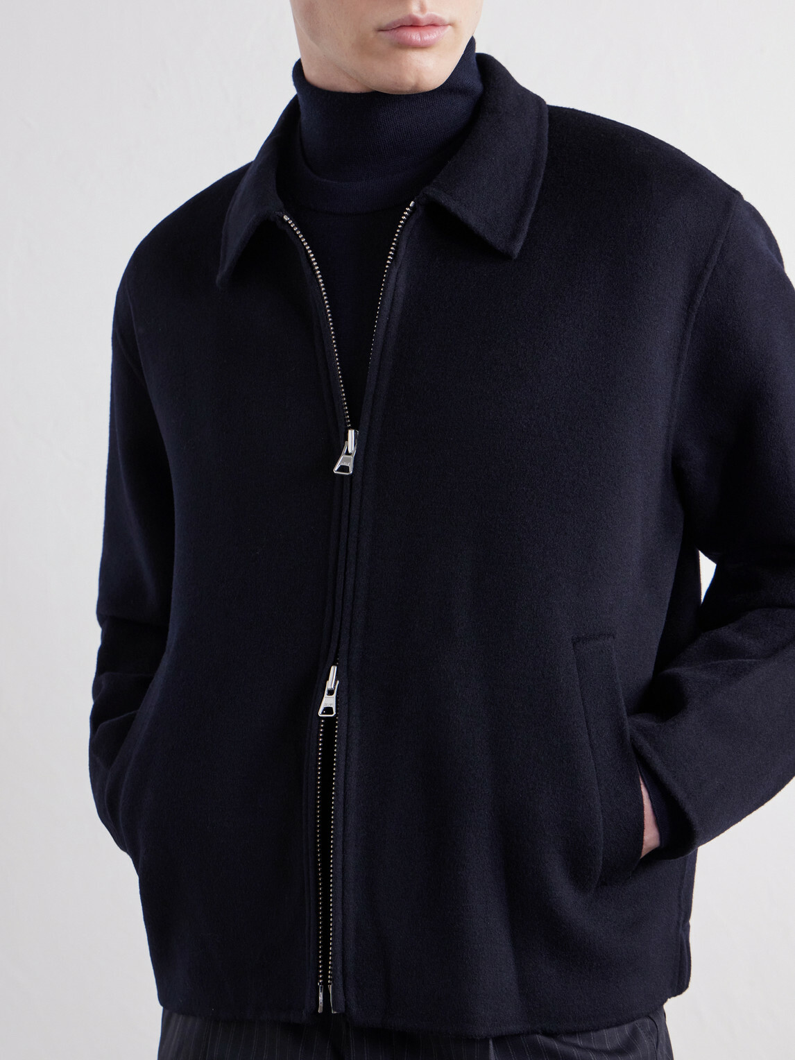 NN07 - Arlo 8447 Wool-Blend Felt Jacket - Blue
