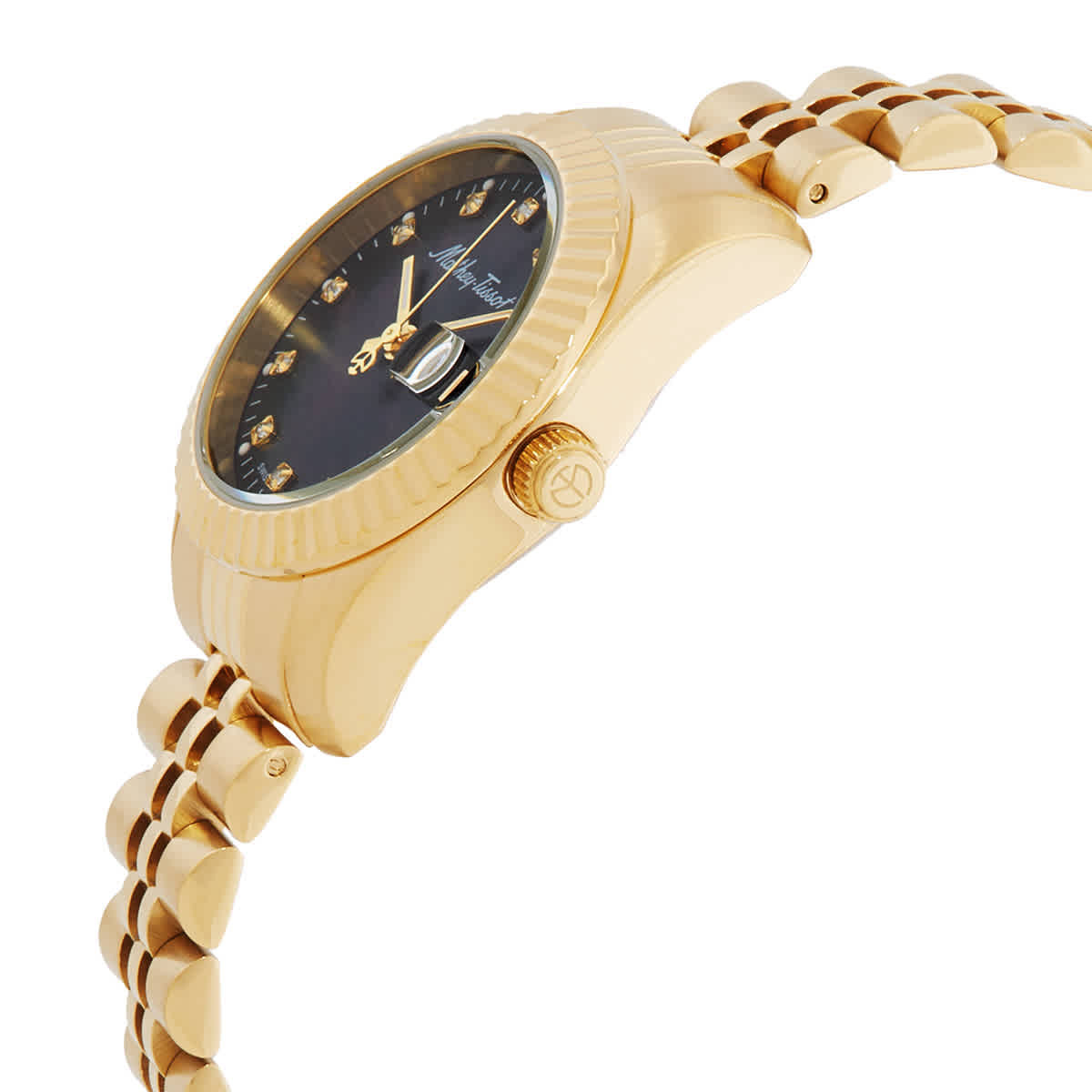 Mathey-Tissot Mathy III MOP Quartz Black Dial Ladies Watch 