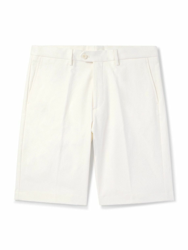 Photo: Etro - Straight-Leg Paisley-Jacquard Denim Shorts - White