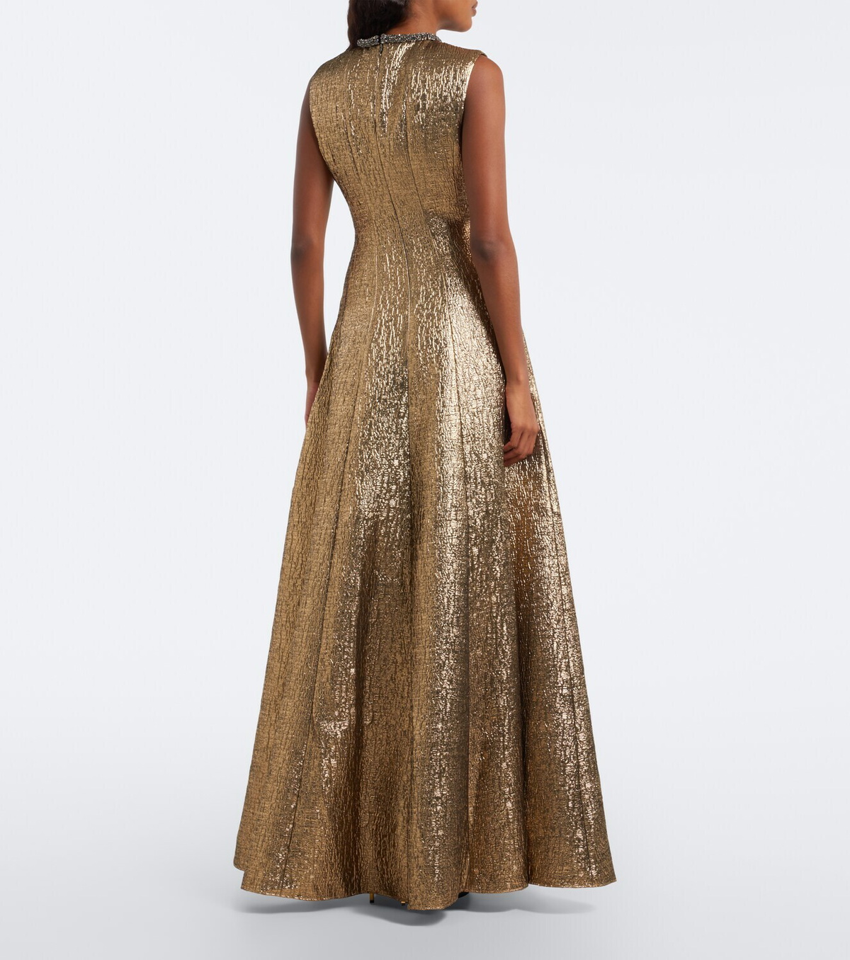 Roland Mouret Embellished lamé jacquard gown