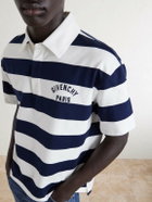 Givenchy - Logo-Embroidered Striped Cotton Polo Shirt - Blue