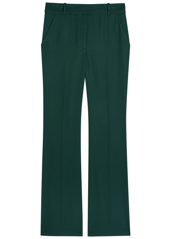 Photo: Veronica Beard Melvin Flared-leg Trousers Dark Green