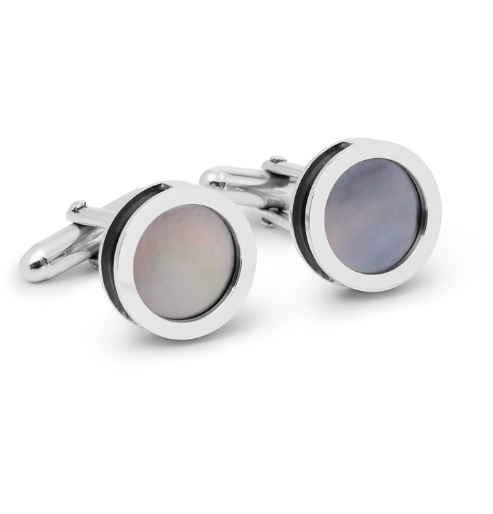 Photo: Lanvin - Rhodium-Plated Mother-of-Pearl Cufflinks - Silver