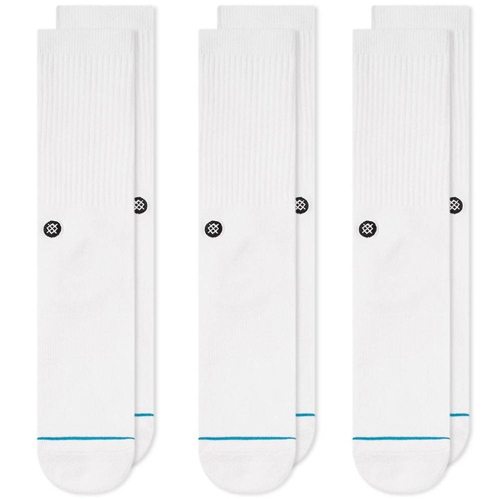 Photo: Stance Icon Sock - 3 Pack White