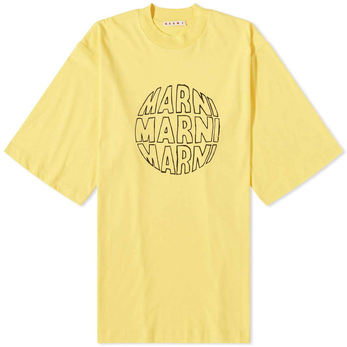 Marni Drip Logo Print Cotton Jersey T-shirt In White