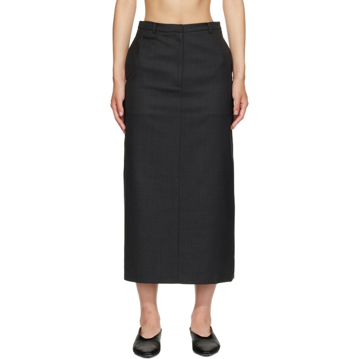 Photo: Nothing Written Gray Bany Wool Midi skirt