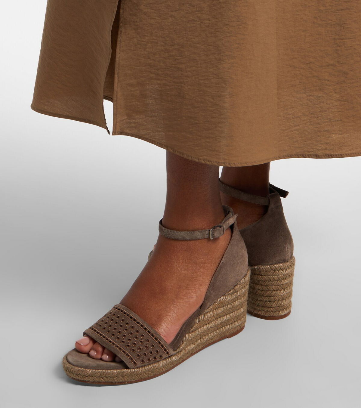 Brunello Cucinelli Suede espadrille wedges