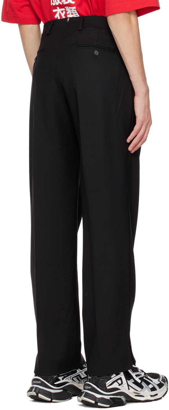 VTMNTS Black Pleated Trousers