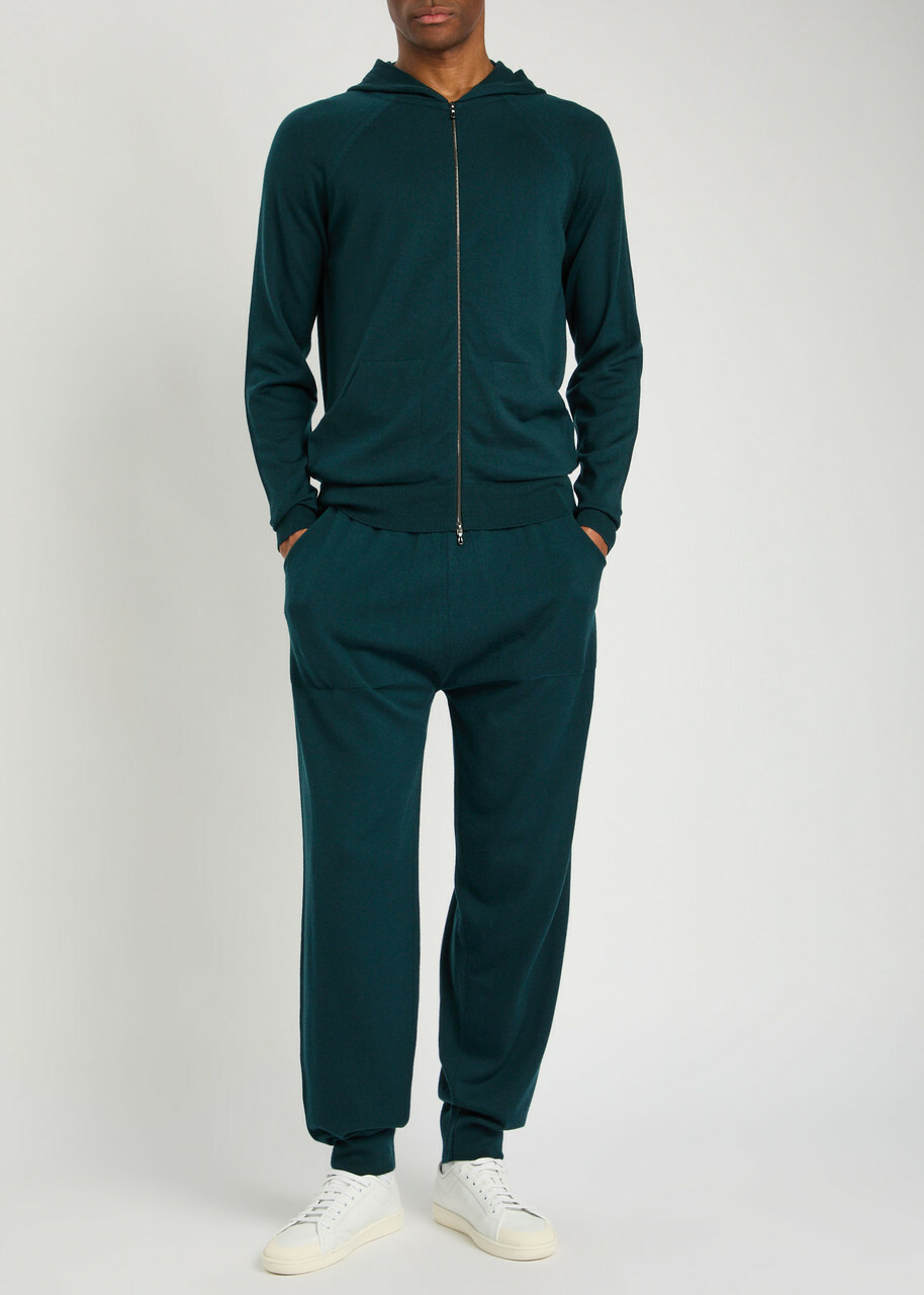 John Smedley Henning Merino Wool Sweatpants Dark Green