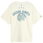 END. x adidas T-Shirt in Off White/Real Teal