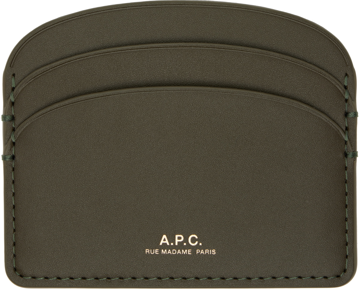 A.P.C. Khaki Demi-Lune Card Holder