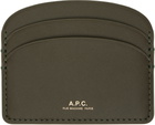 A.P.C. Khaki Demi-Lune Card Holder