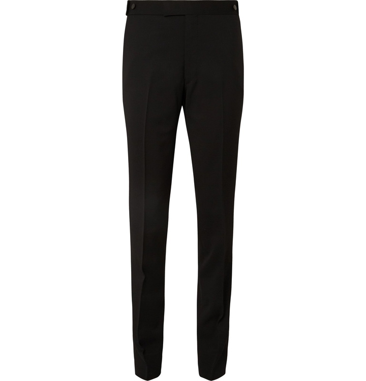 Photo: The Row - Black Gregory Virgin Wool Tuxedo Trousers - Black