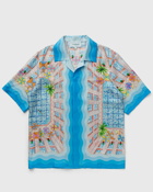 Casablanca Cuban Collar Short Sleeve Shirt Blue - Mens - Longsleeves