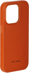 Paul Smith Orange Native Union Edition Leather MagSafe iPhone 14 Pro Case