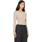 Jil Sander Beige Ribbed T-shirt