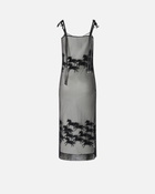 Pinko Reimagine By Pinko X Patrick Mc Dowell Sheer Midi Dress With Horse Motif Black/White